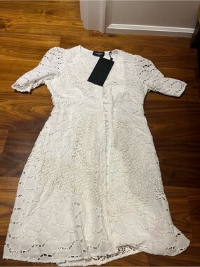 The Kooples lace eye-lit above the knee white dress